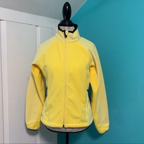 L.L. Bean Yellow Polartec Zip Up Fleece Coat - Picture 2 of 8